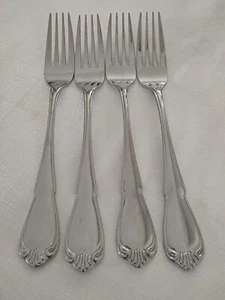Pfaltzgraff PFF21 Dinner Forks Set Of 4 Glossy Stainless Steel Flatware - Picture 1 of 10