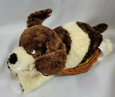 Soft Play Stuffed Plush Puppy Dog Cream Brown Rattle Crinkle Activity Book Toy - Image 1 of 4