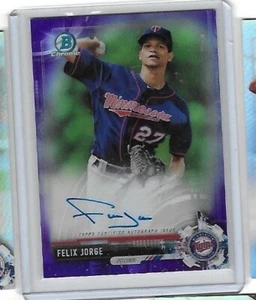 2017 BOWMAN CHROME AUTOGRAPH PURPLE FELIX JORGE AUTOGRAPH 110/250 TWINS - Picture 1 of 1