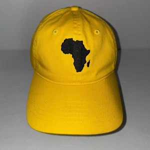 Mad Engine Africa Baseball Cap Yellow Embroidered Map Strapback - Picture 1 of 5