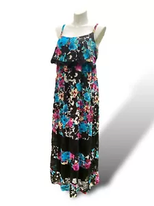 Torrid Maxi Lined Dress Floral Layered Spaghetti Strap Lace Size 2 - Picture 1 of 14