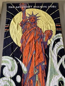 Vintage Saturday Evening Post Statue Of Liberty Beach Towel - Picture 1 of 2