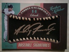2019 Leather & Lumber Andres Galarraga Black Baseball Gold Auto #'d 3/15 Rockies