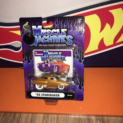 Muscle Machines Limited '50 Studebaker with White Tires 04-56 1:64 Scale on Card - Image 1 of 4
