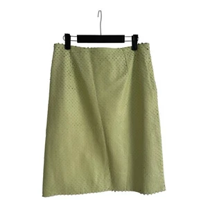 Falda De Colección JÔN Verde Lima Cuero Cordero Genuino Verde Forrada Hecha en Corea 10 - Imagen 1 de 11