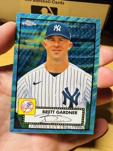 BRETT GARDNER YANKEES 2021 TOPPS CHROME PLATINUM AQUA WAVE REFRACTOR #467 - Picture 1 of 2