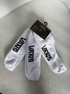 VANS Hombres No Show Calcetines 3 Pares Clásicos Fuera de la Pared Algodón Blanco Grande - Imagen 1 de 4