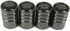 4x Ford Tire Valve Stem Caps For Car, Truck Universal Fitting (Metallic Black) - Picture 1 of 9