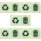 5 Sheets Etikettenaufkleber Für Die Müllsortierung Leuchtend