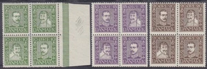DENMARK 1924 - 300 YEAR POST Mi.: 131-142 in VIERERBLOCKS - **MNH** - Picture 1 of 2