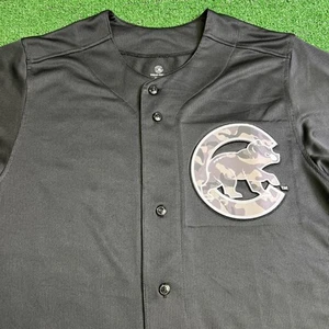 MLB Chicago Cubs True Fan Black Camo Logo Baseball Jersey Med Size Large NWT - Picture 1 of 11