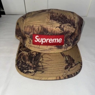 FW12 Supreme собак и уток лагерь крышка желтовато-коричневый шляпа винтажный 2012 коробка логотип редкая хаки - Изображение 1 из 4