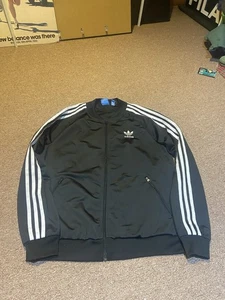 Clásico Adidas Tres Rayas Trifolio Cremallera Completa Estilo Bombardero Pista Sudadera - Imagen 1 de 16