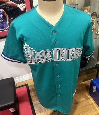 Camiseta deportiva vintage de los 90 Majestic Seattle Mariners Ken Griffey Jr. verde azulado para hombre M Foto 1 de 4