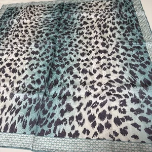 Yves Saint Laurent Silk Scarf Leopard Mint Green Black - Picture 1 of 13