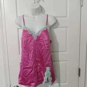 Tease by Victoria's Secret Satin Negligee Slip mit Spitzenbesatz Größe M neu ohne Etikett - Bild 1 von 8