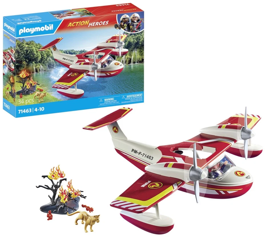 Playmobil 71463 Hydravion avec Pompier - Action Heroes - avec Un