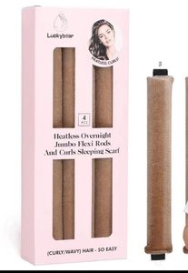 4X Rodillo rizador Jumbo ROSA sin calor para cabello largo para dormir durante la noche - Imagen 1 de 4