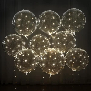 Light Up Led Balloon 12Ct Battery 22" 3 Mode Flash String Light Clear Warm White - Picture 1 of 8