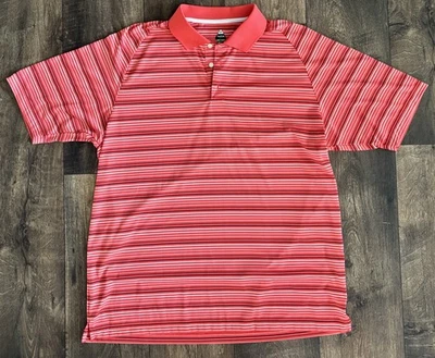 Camisa Polo/Golf Bolle Golf-XL NUEVA SIN ETIQUETAS Nueva Coral Azul Marino Rayas Naranja Blanco Absorbente XL Foto 1 de 4