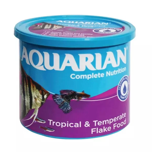 200g - Aquarian Complete Nutrition Aquarium Tropical Fish Food Flakes - bulk buy - Image 1 of 4