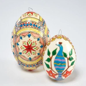 Lote de huevos de Navidad de Pascua arte popular esmaltado Pysanky decorados a mano 2,5 l 3,5 l - Imagen 1 de 4