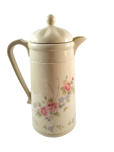 Vintage Pfalzgraff Tea Rose Design Thermal Coffee Carafe Pot Pitcher - Picture 1 of 7