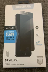 BodyGuardz Privacy Temper Glass Screen Protector for iPhone 8 Plus 7 Plus 6 Plus - Picture 1 of 4