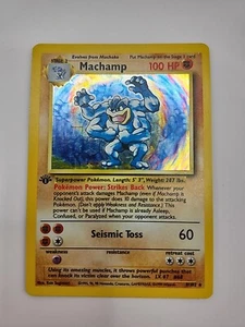 Pokemon Holofoil Card Machamp 8/102 1st Edition - Picture 1 of 2