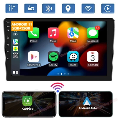 Android 11 Car Radio Stereo Carplay Android Auto GPS Navi WiFi Tablet 2Din 2+32G - Image 1 of 4