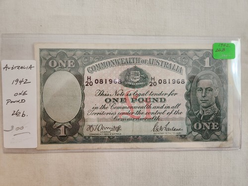 New Listing1942-26b High Grade Australia One Pound: Oceania Paper Money