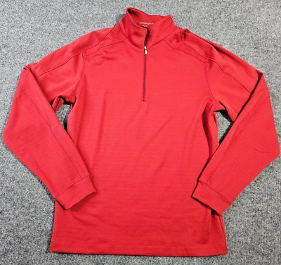 Camisa Nike Golf 1/4 Cremallera Para Hombres Pequeña Roja Oscura Dri-Fit Elastizada Flexible Transpirable Foto 1 de 4