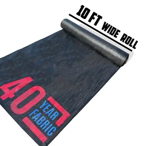 Sandbaggy 10 FT Wide Landscape Fabric | 40 Yr Fabric | Ground Cover Weed Barrier - Picture 1 of 19