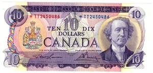 Billete de repuesto de 10 dólares del Banco de Canadá 1971 - Lawson/Bouey - *TT2450486 - AU - Imagen 1 de 2