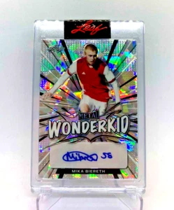 Soccer 2022 "MIKA BIERETH" Cracked Ice Auto 10/35 Arsenal Wonderkid Leaf Sealed - Picture 1 of 2