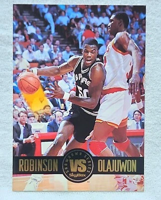 1993 Skybox Showdown Series #SS5 David Robinson vs Hakeem Olajuwon Card For Sale - Image 1 of 2