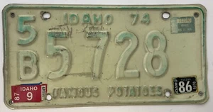 1974 Idaho License Plate 5B 5 728 Original Automobilia UsedToolShopCom - Picture 1 of 15