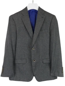 ROBERT GRAHAM Tailored Fit Blazer Men's (UK) 38 Single Breasted Grey Silk Blend - Picture 1 of 11