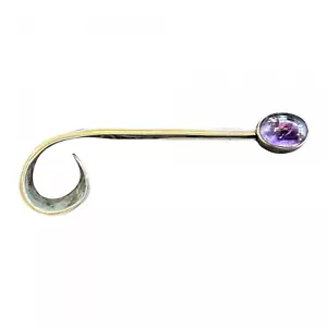 Mexican Modern Silver and Amethyst Brooch Antonio Pineda - Picture 1 of 8