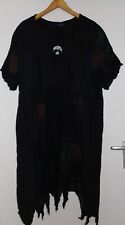Sara Santos Kleid schwarzes Leinenkleid im Muster und Materialmix in Größe XXL