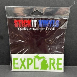 EXPLORE Michigan MI State Outline Stick IT Vinyls Decal Sticker - Picture 1 of 5