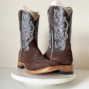 NEW Capitan Mens Cowboy Boots CISCO Size 11D Brown Rough Out Western Square Toe - Picture 1 of 9