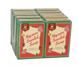 10 X MYSORE SANDAL SOAP - PURE SANDALWOOD OIL - 75GM / 10 Pack of 75gms soap - Picture 1 of 3