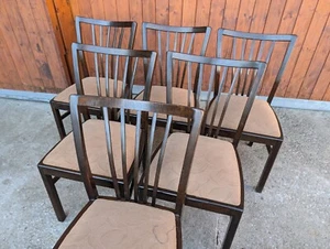 6x Esszimmerstühle Vintage Designer Stuhl Holz 30er Art Deco Stühle Bauhaus 40er - Bild 1 von 17