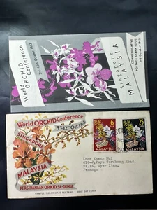 Singapore Malaysia World Orchid Conference 1963 FDC - Picture 1 of 2
