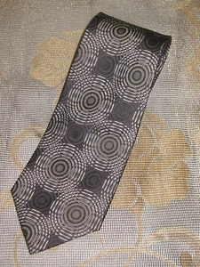 John Ashford Neck Tie Stain Resistant Brown Geometric #AS01 - Picture 1 of 4
