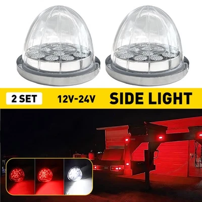 Luces LED de sandía señal de separación de giro lámpara roja blanca transparente universal 2 piezas Foto 1 de 4