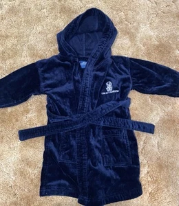 Ritz Carlton Luxe Kids Bathrobe Made In Turkey Cotton Sz XS Dark Blue - Picture 1 of 10