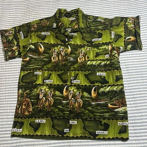 Vintage 60-70’s Hawaiian Holiday Sportswear Aloha Shirt Made In Hawaii Hula - Imagen 1 de 8