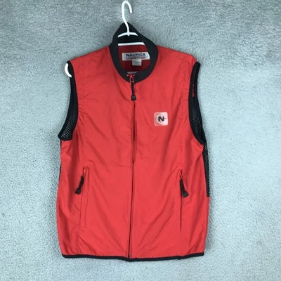 Chaleco de Competición Nautica Para Hombre Mediano Rojo Negro Malla Cremallera Completa Chaqueta Sin Mangas Foto 1 de 4